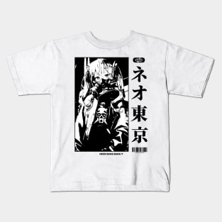 Vaporwave Cyberpunk Japanese Manga Girl Kids T-Shirt